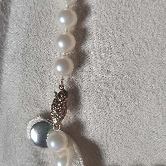 Genuine pearl necklace and bracelet set, 24k gold findings - Picture 3 of 7